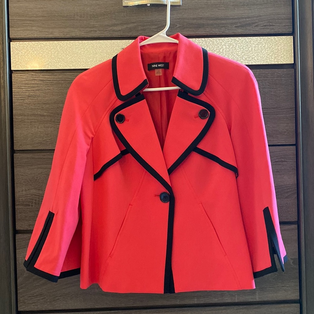 Nine West Pink and Black Blazer Size 6 Women’s